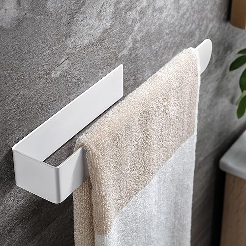 Miniatura 37 de Taozun Toallero adhesivo – Toallero de mano para baño, toallero de acero inoxidable montado en la pared, soporte para toallas de invitados de 12