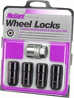 McGard 24144 Chrome/Black, 9/16-Inch-18 Thread Size Cone Seat Wheel Lock, Set of 4