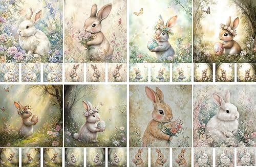 Easter Bunnies Decoupage Rice Papers, 8 x 11.5 inch (A4)