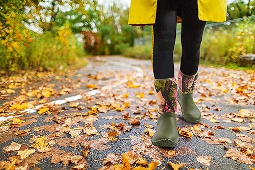 Miniatura 6 de HISEA Botas de jardín de goma para mujer, impermeables, aisladas, zapatos de jardinería, altura media para trabajo de barro al aire libre, 5