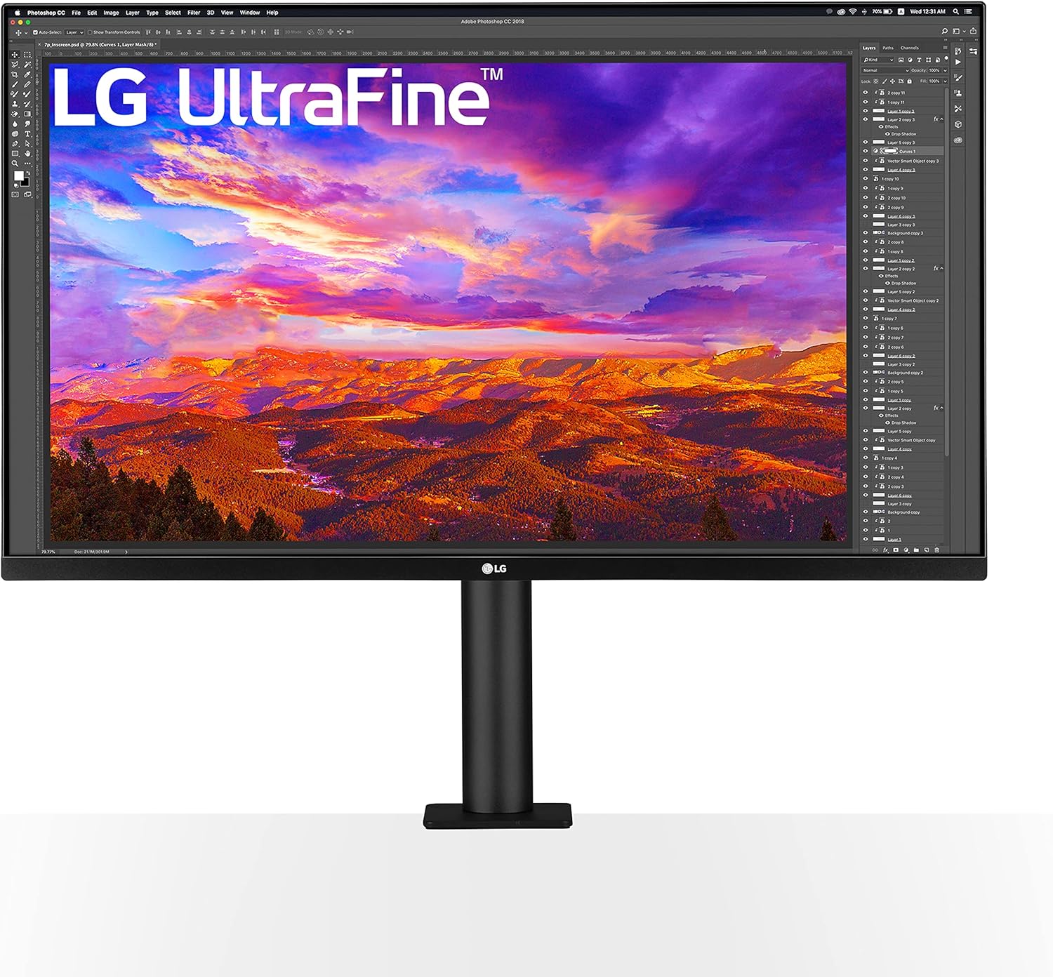 LG Electronics UltraFine Monitor 32UN88AP, 32, 4k, 60Hz, 5ms, IPS Display, HDR 10, risparmio energetico, HDMI, Displayport, USB C, antiriflesso, supporto ergonomico regolabile con morsetto