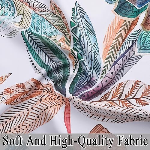 Miniatura 5 de Estelar Textiler Cortinas bohemias para oscurecer la habitación con hojas de arce de 84 pulgadas de largo, juego de 2 paneles para sala de estar,