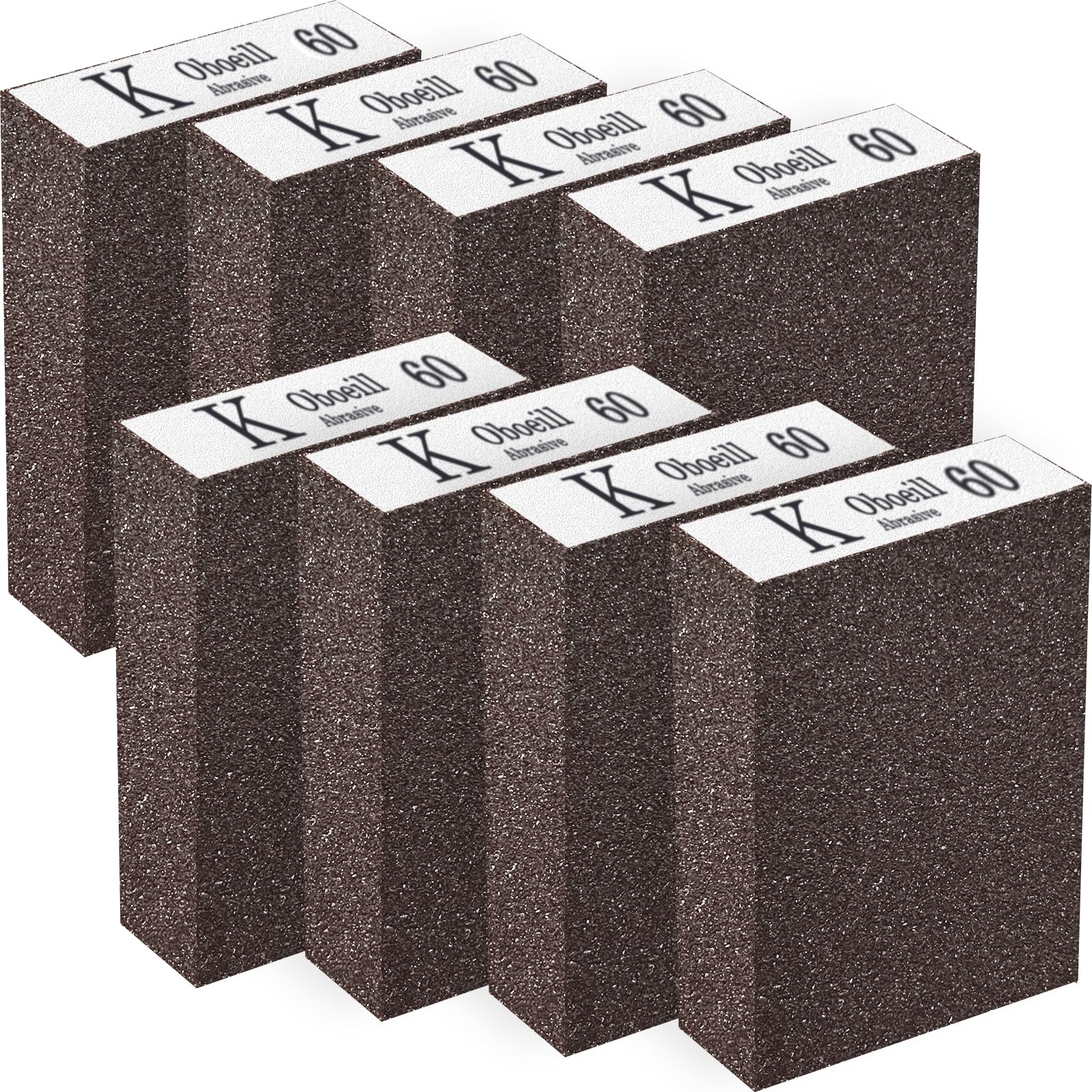 8 spugne abrasive, per legno, 60 grane, carta vetrata, legno lavabile e riutilizzabile per lucidare vari materiali