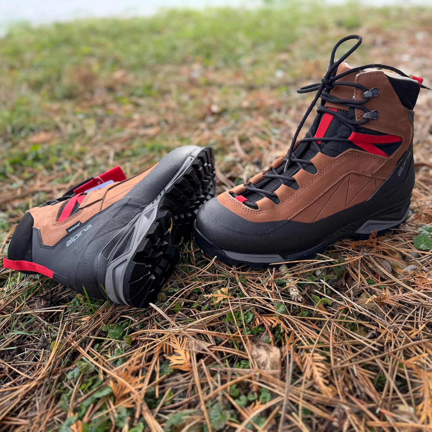 Alpina CARABINER Mountaineering Hiking Boot | 8 inch Waterproof Trekking & Climbing Shoes | Sympatex Breathable Membrane | VCP Variable Fit | Neoprene Collar | All Weather Grip from Vibram | Made in Europe