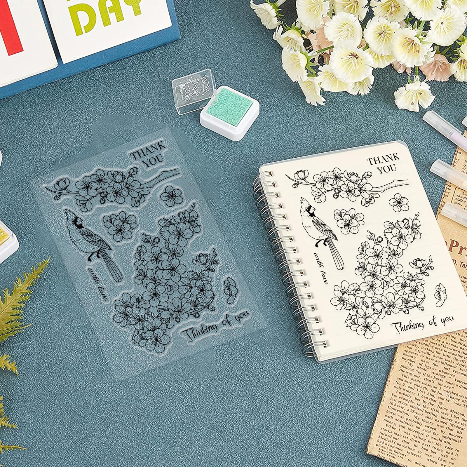 TMISHION Tampons Transparents De Fabrication De Cartes Coller à