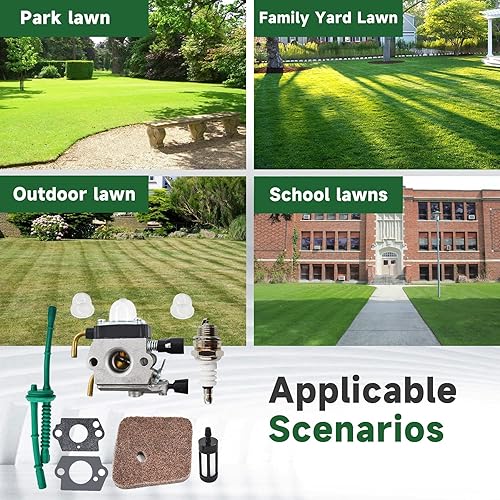 Miniatura 7 de ALL-CARB Kit de carburador FS55R de repuesto para Stihl FS45 FS46 FS46C FS55 HS45 FC55 FS55R FS55R FS55RC FS38 FS45C KM55R Recortadora de cuerdas