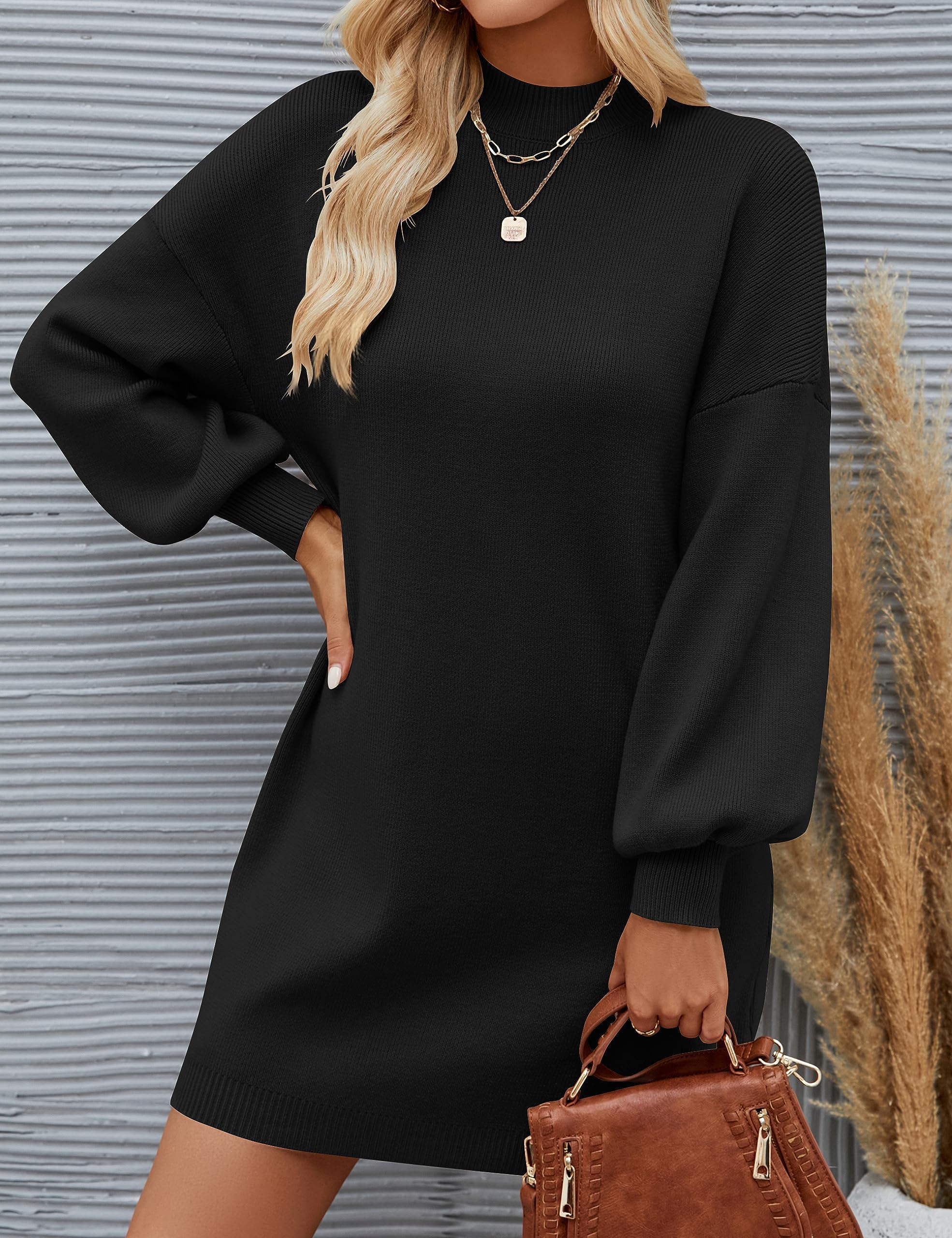 ZESICA Pull à col roulé pour Femme - Automne - Grandes Tailles - Manches Longues - Décontracté - en Tricot