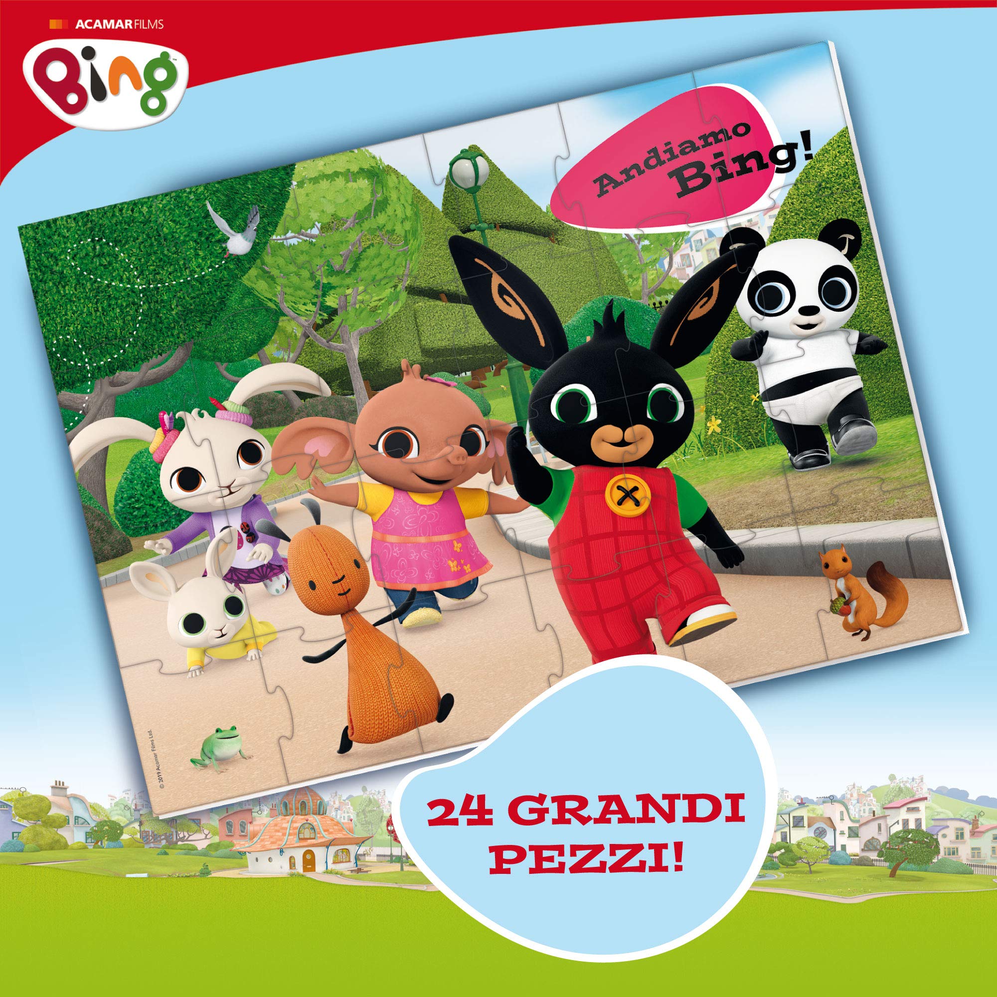 Liscianigiochi - BING GIANT FLOOR Mega Puzzle 24 PCS 70x50 cm - Vamos Bing! Juego educativo para niños de 1 á 4 años (74709)