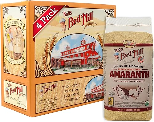 Bob's Red Mill Amaranto orgánico de grano entero, 24 onzas (paquete de 4)