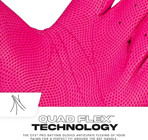 Miniatura 3 de Franklin Sports MLB - Guantes de bateo de béisbol CFX Pro para adultos y jóvenes, béisbol + sóftbol, varios tamaños + colores
