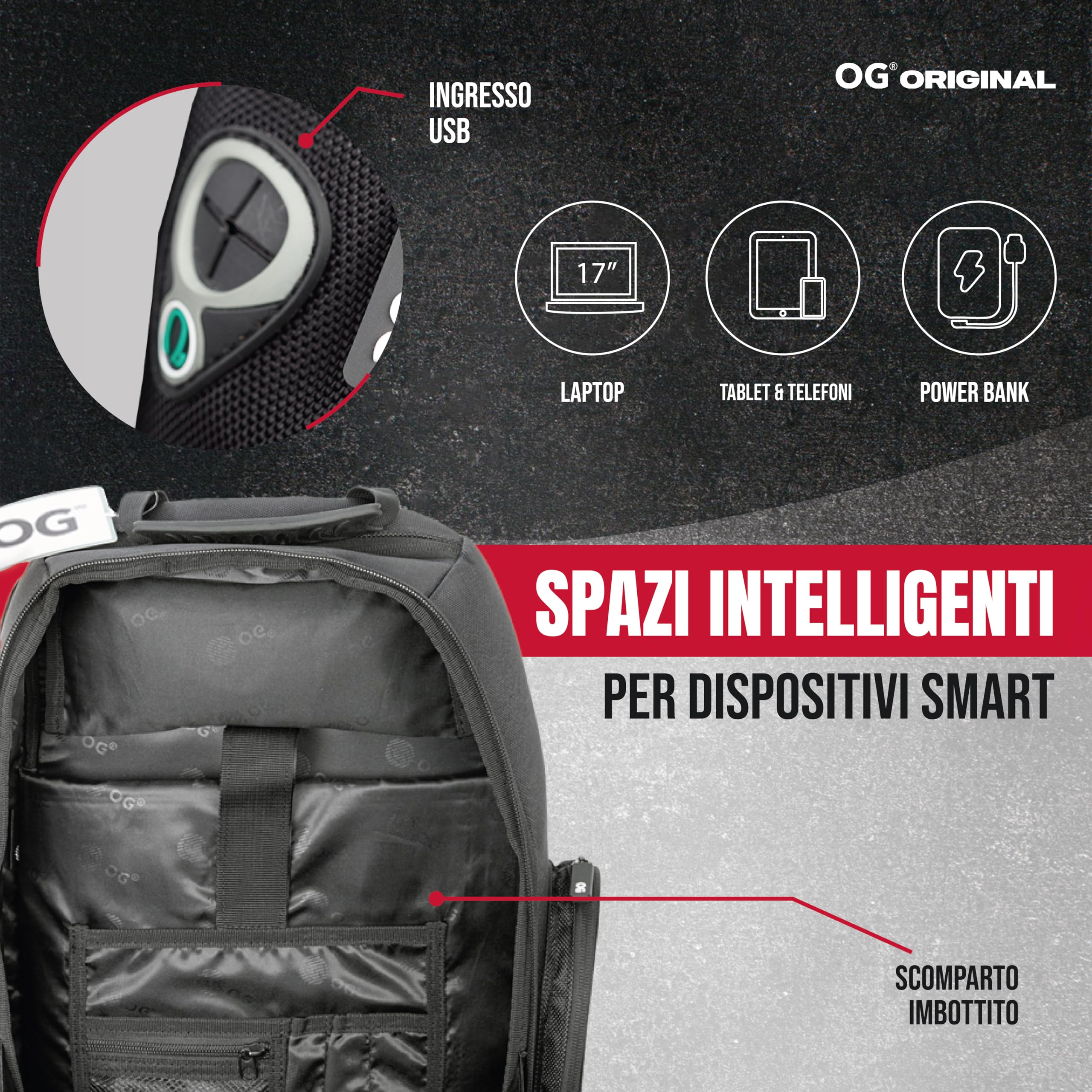 OG Original Zaino Moto GO Nero Impermeabile 20L, Borsa Porta-Casco Moto, Cinghia per Casco, Ciclismo, Uomo, Portatile, Rifrangente, Antifurto, Zaino Compatibile Ryanair