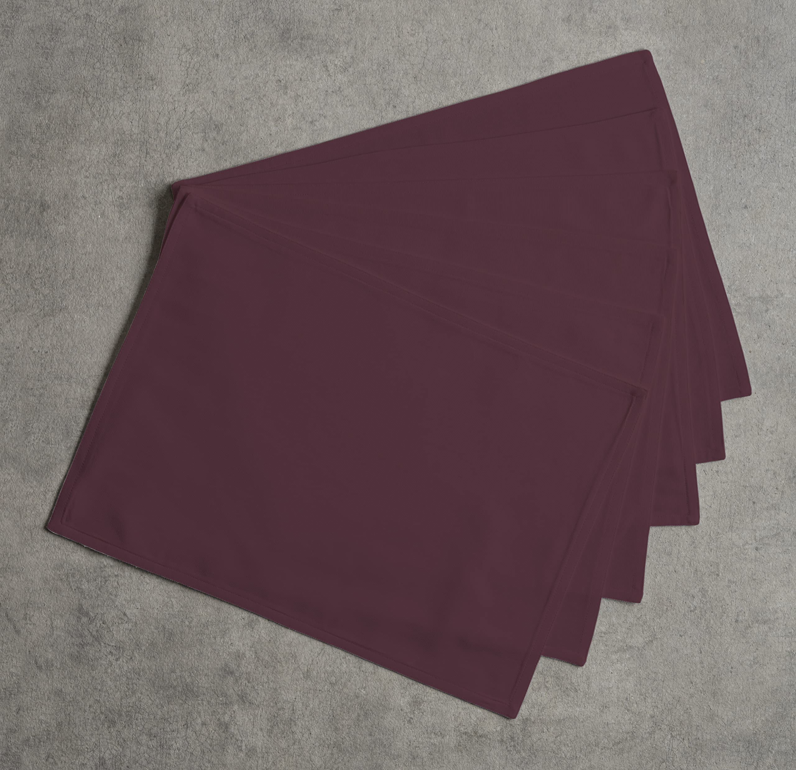 Calicot Roan Rouge - Juego de 6 manteles individuales reutilizables 100% algodón, suaves y cómodos, perfectos para cenas familiares, bodas, cócteles, cocina, hogar, 13 x 19 pulgadas