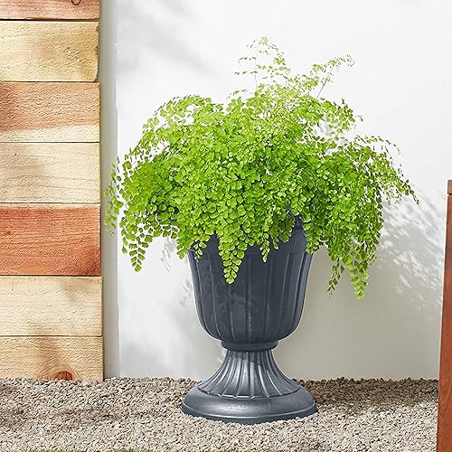 Miniatura 36 de PL10CP - Maceta clásica de plástico tradicional para interiores y exteriores, 15 x 13 pulgadas, cobre cepillado