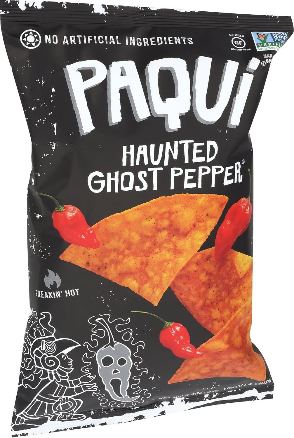 Paqui Tortilla Chips, Gluten Free Snacks, Haunted Ghost Pepper, 5.5oz (Single bag)