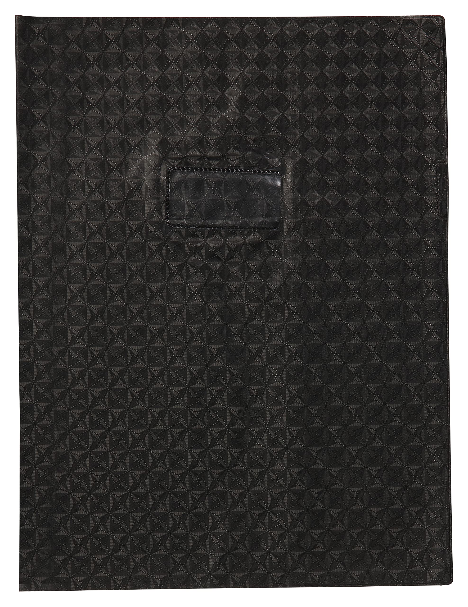 Clairefontaine - Ref 72417C - Calligraphe PVC Exercise Book Protector Cover - A4+ (240 x 320mm) in Size, Label Holder for Easy Identification, Diamond Effect - Black Colour