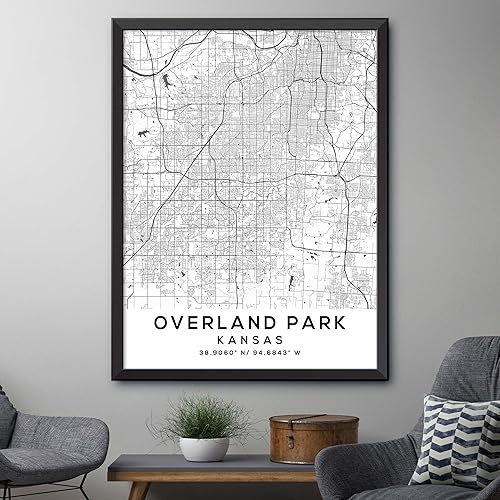 Miniatura 4 de Mapa de Overland Park, Kansas, Light 2 (16x20)