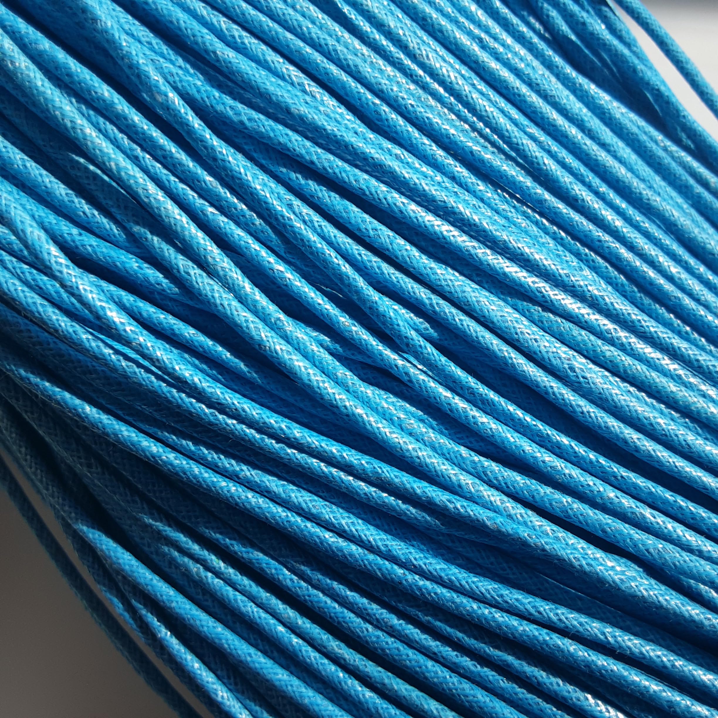 2mm x 18m Waxed Cotton Cord for Jewellery Craft Making Bracelet Necklace String,Seller Uk (Blue)
