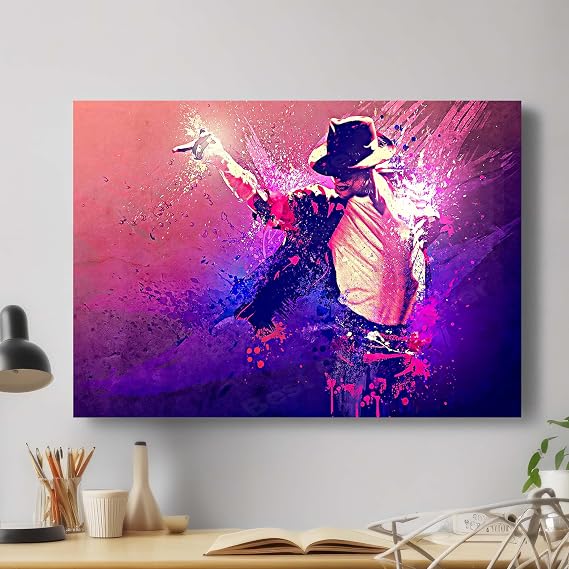Michael Jackson Pop of King Canvas Wall Art Picture Print Best Gifr for Michael Jackson Fans Modern Home Office School Hotel Decoration (XL: 91cm x 61cm)