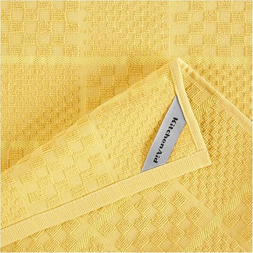 Vista 16 de KitchenAid Guantes de horno de tela de toalla de algodón acolchados, soporte para ollas, juego de 4 toallas de cocina, resistentes al calor, agarre