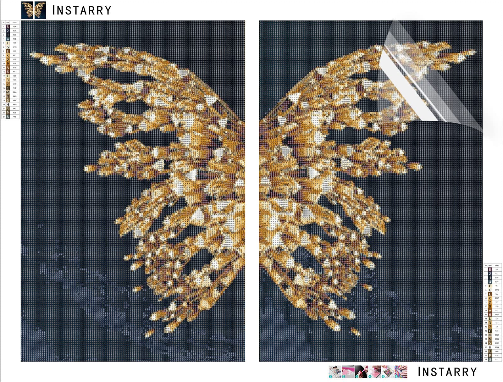 FiguredArt Mini Diamond Painting - Quadri decorativi con strass 25 x 25 cm | Carpe Koi Colorate