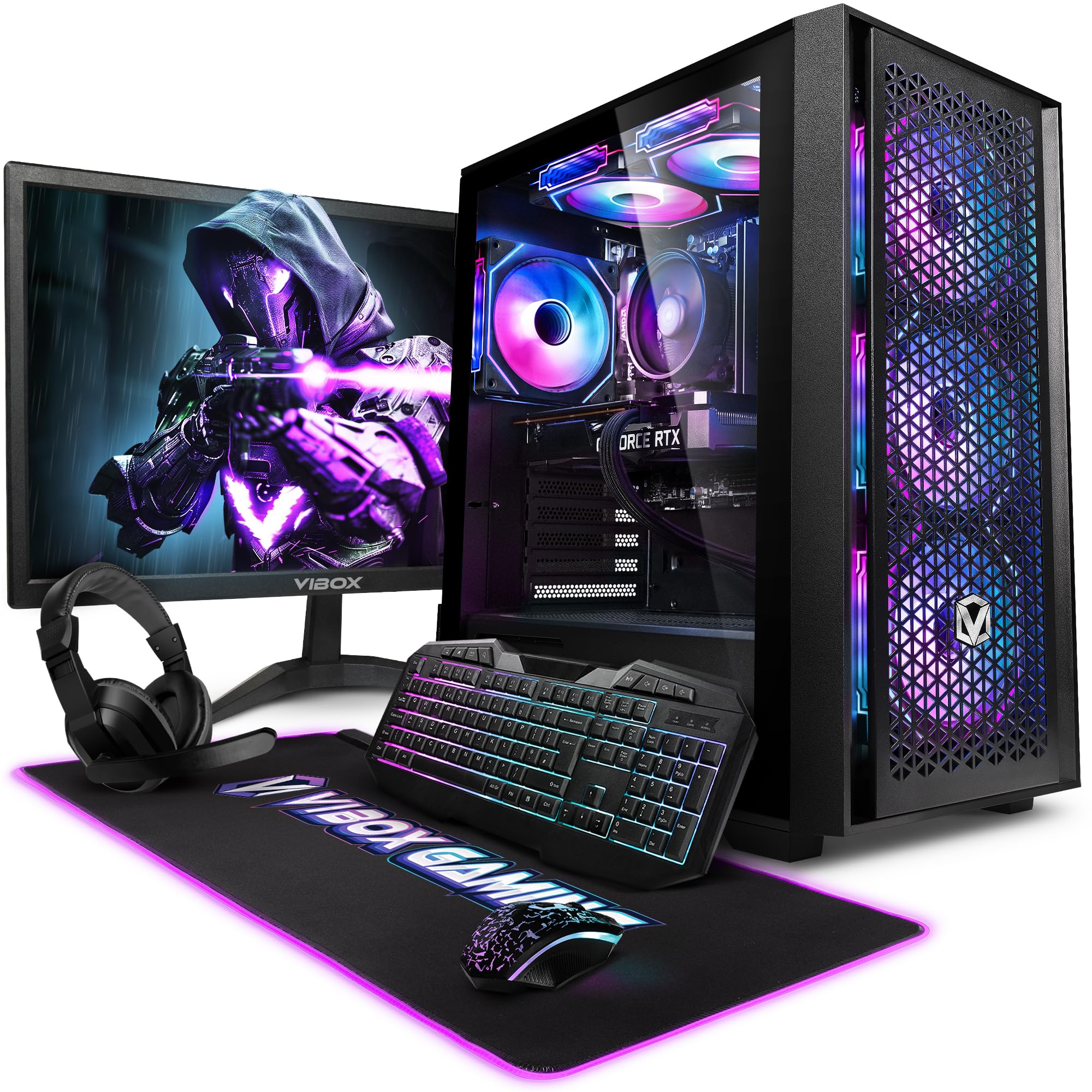 Vibox V-120 Gaming PC Bundle • AMD Ryzen 5 5500 6-Core • Nvidia