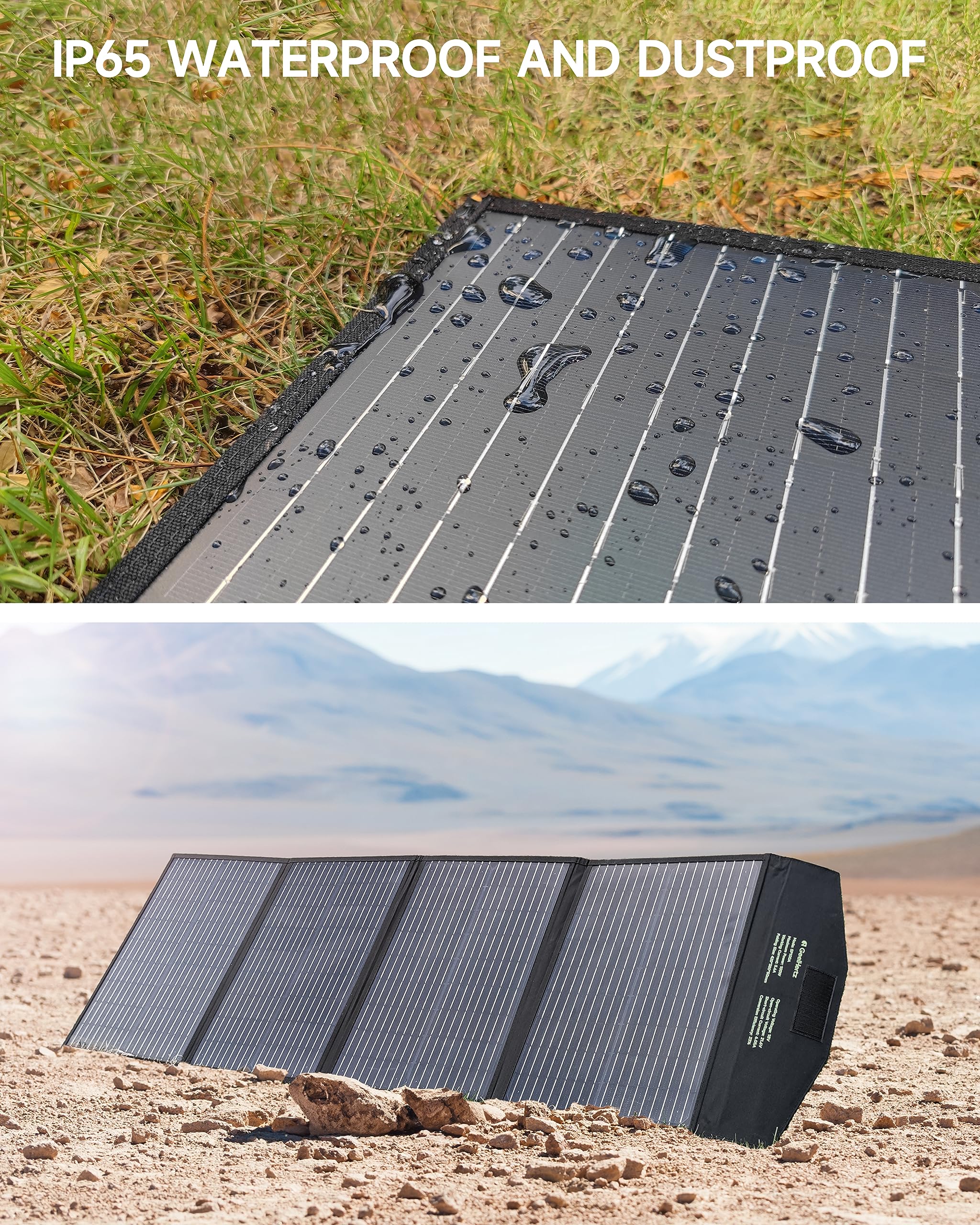 Amazon | Geelhertz 100W ポータブルソーラーパネル 折りたたみ式 