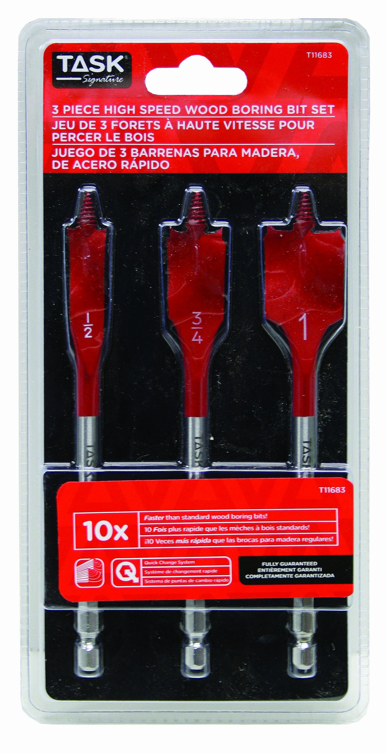 Snapklik.com : Task T11683 6-Inch Signature Spade 3-Piece Bit Set