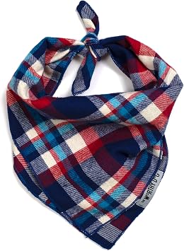 THE WORTHY DOG Fall & Winter Classic Tie-On Bandana for Dogs &Cats, Plaid