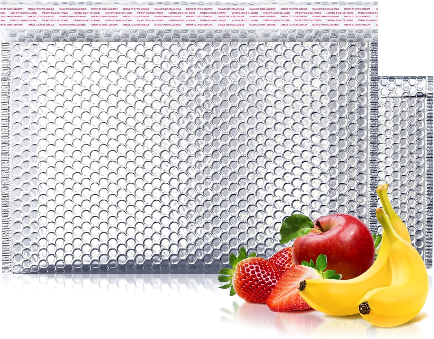 AMZ Thermal Insulated Bubble Mailers 24" x 20", Pack of 10 Silver Metallic Insulated Shipping Bags for Food, Self Seal Padded Envelopes, Waterproof Thermal Bubble Mailer, Foil Shipping Envelopes