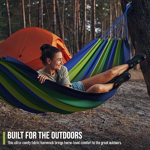 Miniatura 6 de Sorbus Hamaca doble brasileña - Hamaca portátil extra larga para 2 personas para interiores o exteriores - Cuerda para colgar, bolsa de transporte