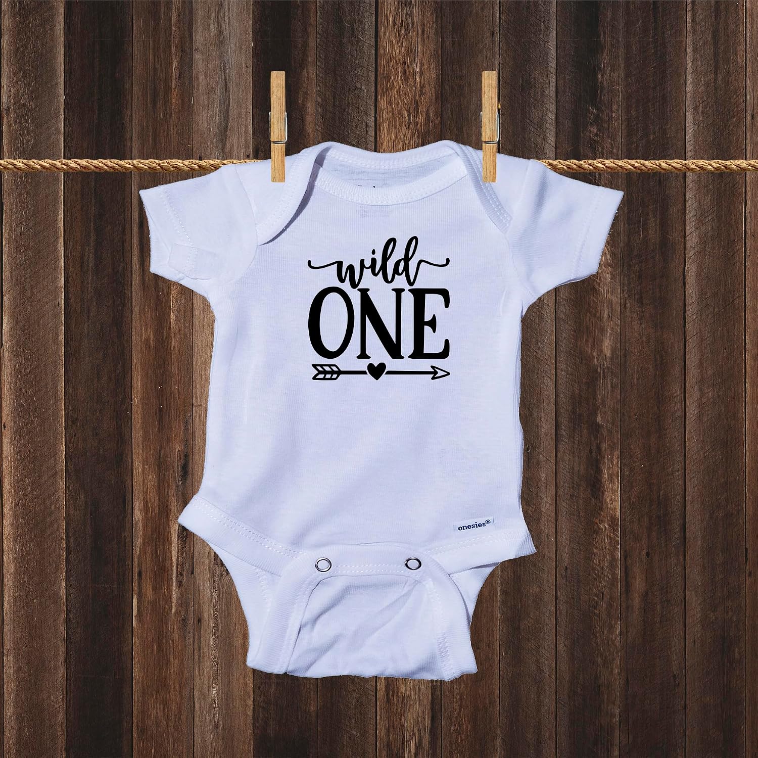 Ink Trendz Wild One Arrow 1st Birthday Bodysuit for Baby Girls Baby Boys Animal Print First Birthday Outfit