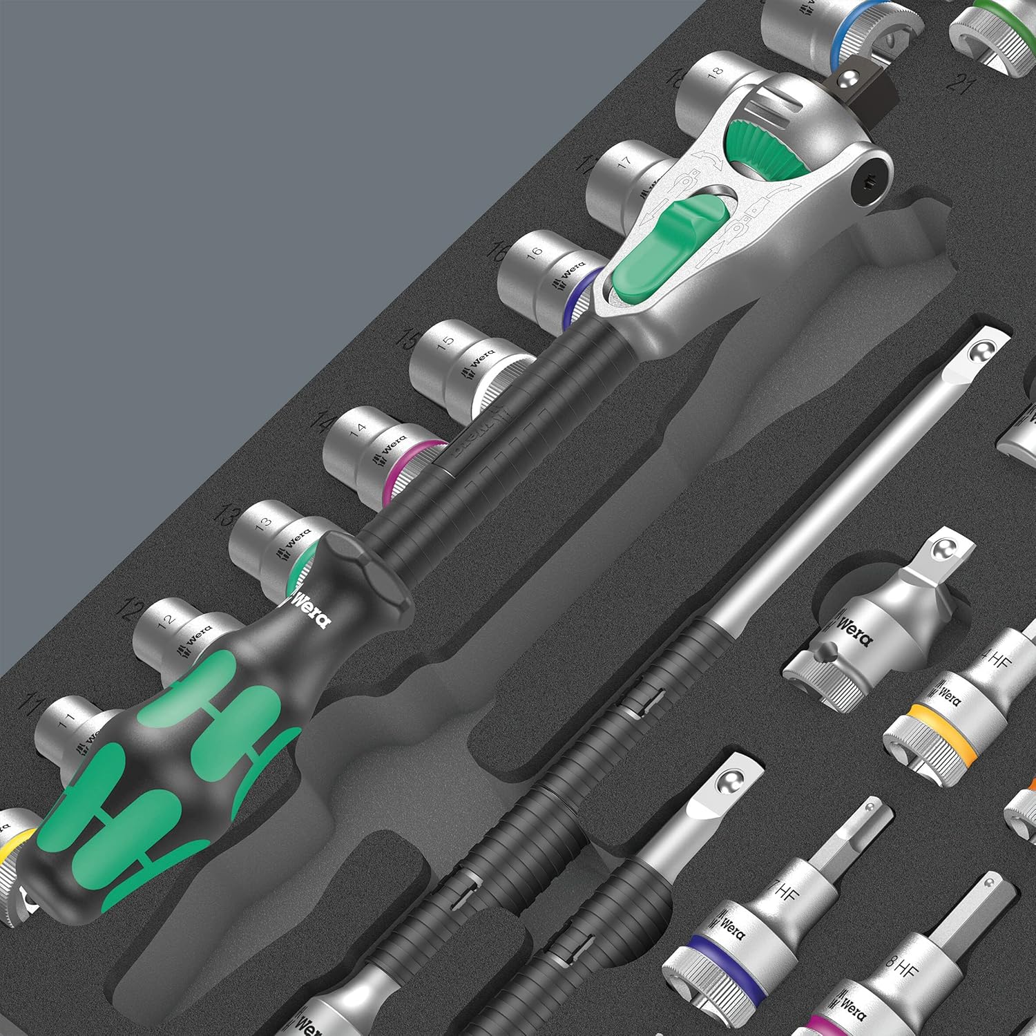 Wera 05150112001 9722 Foam Insert 8000 C Zyklop 1/2" Ratchet Set 1, 31 Pieces