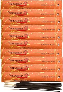 Ginger Spice Auroshikha Incense Sticks 10Pack - 10 Sticks Each Total 100Sticks
