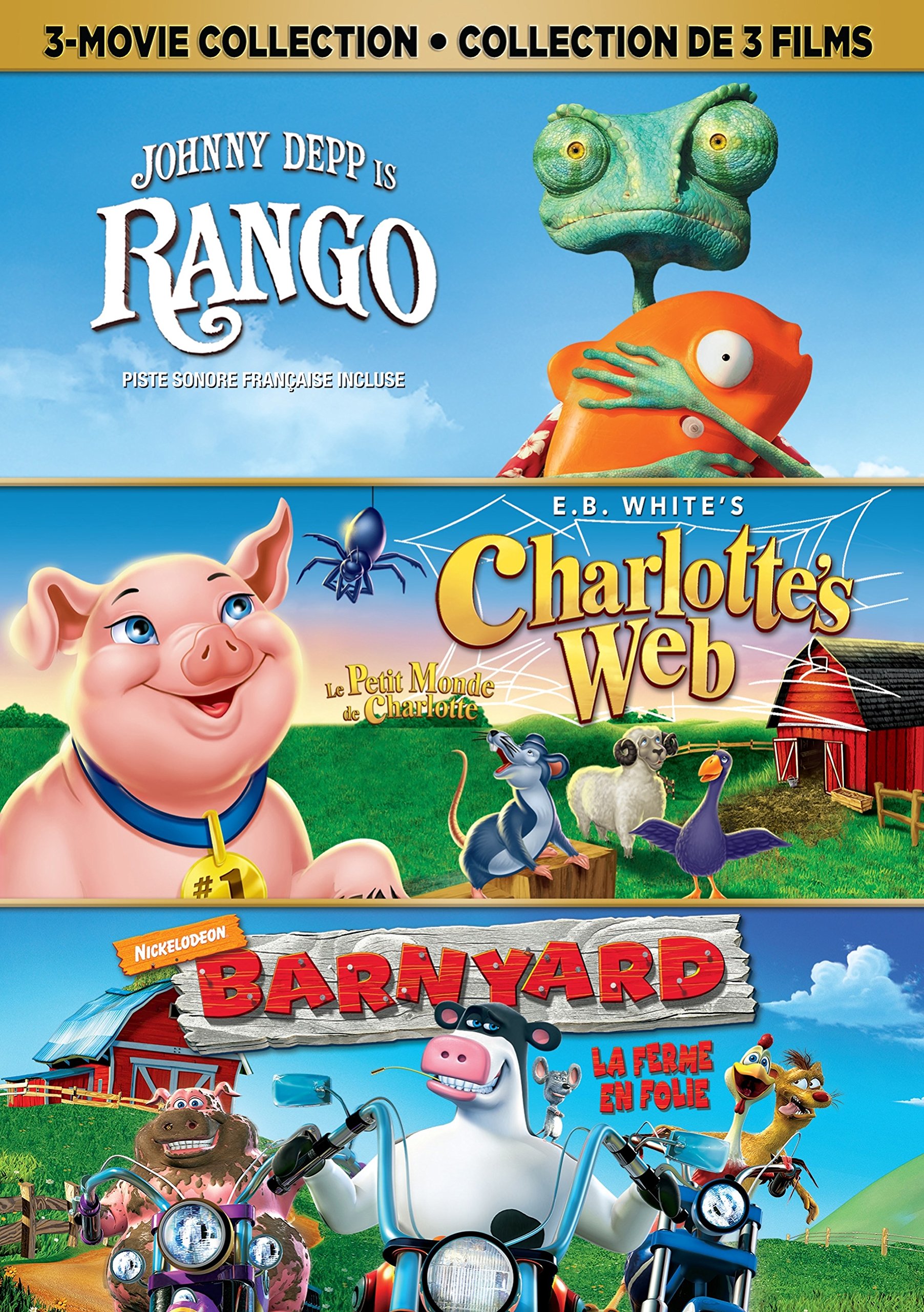 RANGO/CHARLOTTES WEB/BARNYARD 3-MOVIE COLL [DVD]