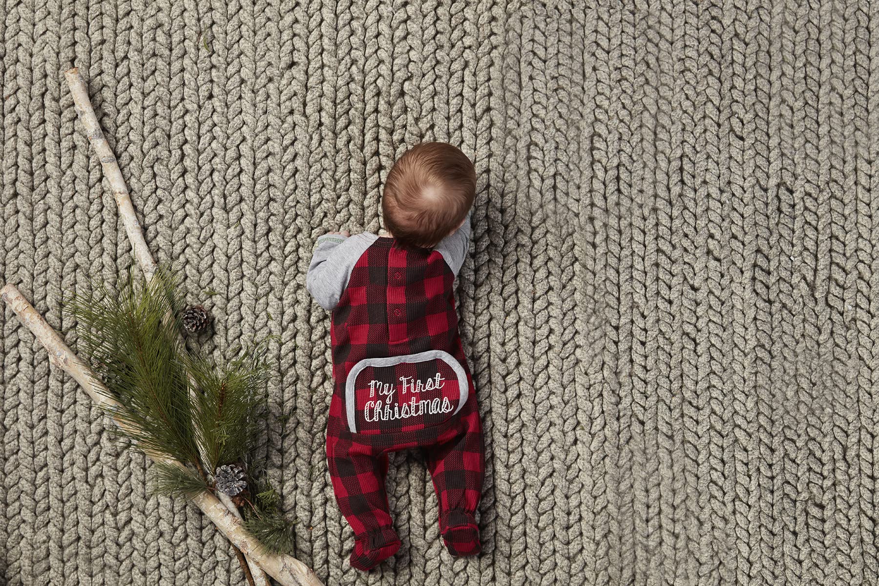 Mud Pie Baby Boys' Reindeer My First Sleeper, Red, 3-6 Months