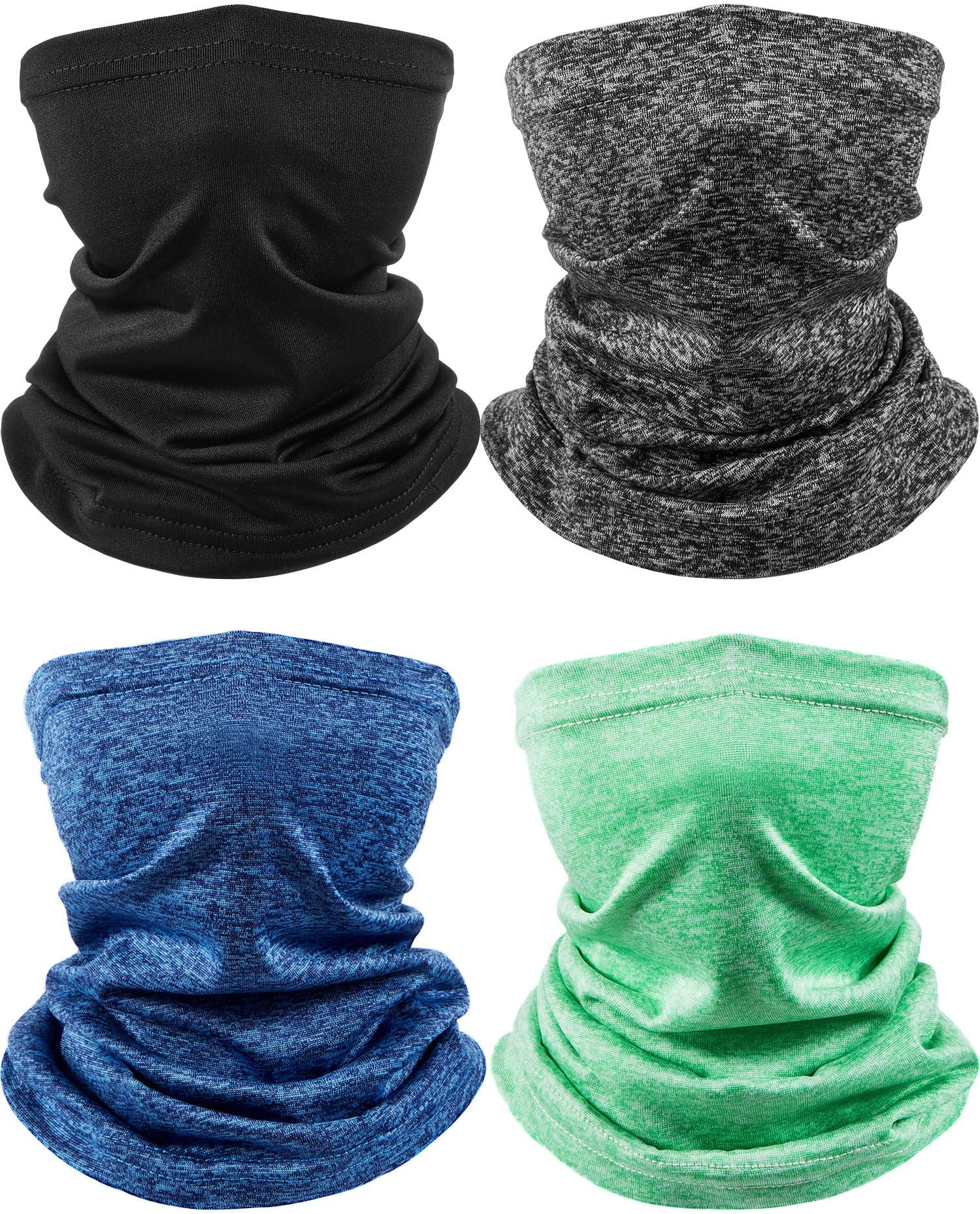 SATINIOR 4 Pieces Kids Neck Gaiter Unisex Face Cover Scarf UV Protection Bandana Balaclavas for Summer