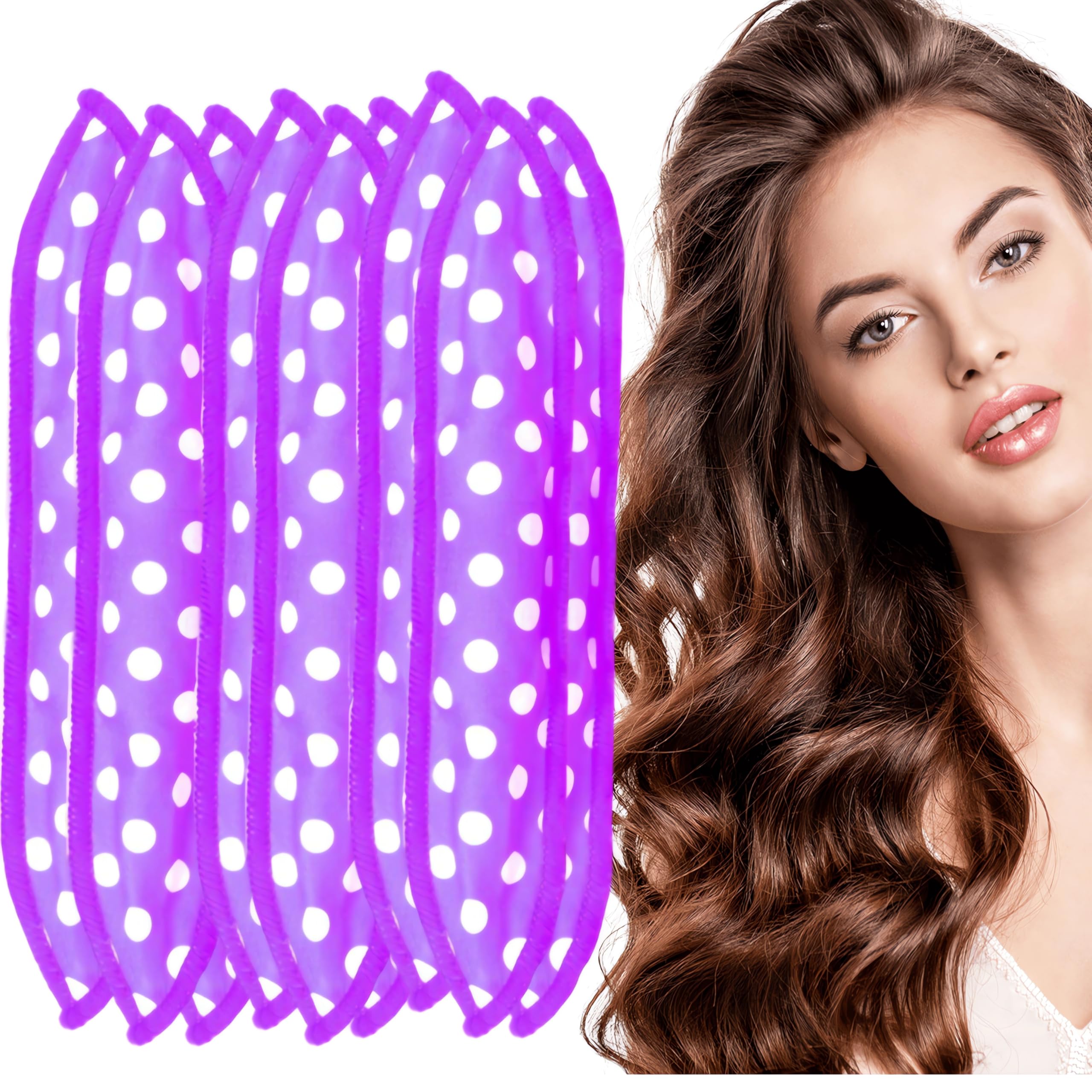Satin Sponge Hair-Rollers for Women Purple Pillow Rollers for Hair