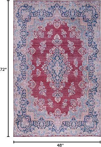 Miniatura 10 de SAFAVIEH Tucson Collection - Alfombra de área de 6 x 9 pies, diseño de país francés persa, no desprende pelusa, lavable a máquina y antideslizante,