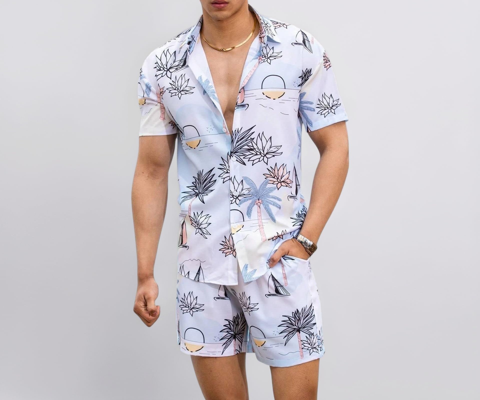 Co Ord Set for Men | Night Suit | T-Shirt and Shorts Set for Man | Night Dress | Pyjama Set | Summer Wear | Lounge wear | Beach Outfit