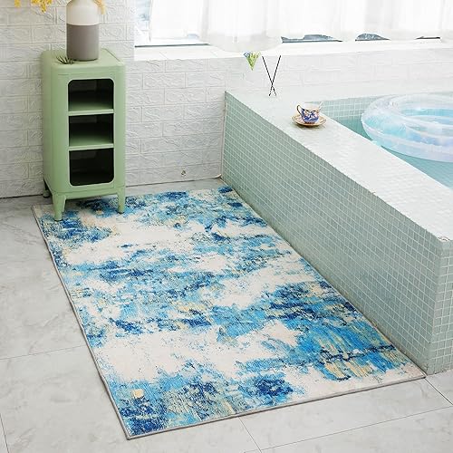 Miniatura 7 de Carvapet Alfombra de entrada de 3 x 5 pies, tapete para interiores, ultra delgado, 36 x 60 pulgadas, alfombras lavables para puerta de entrada,