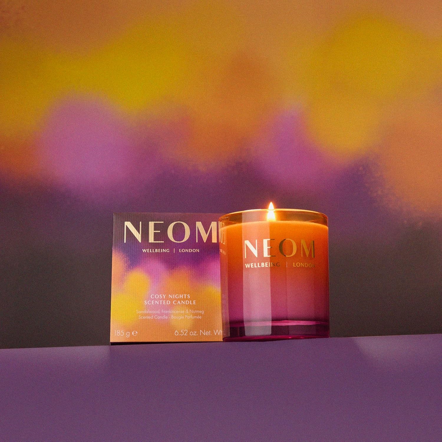 NEOM Cosy Nights Candle,1 Wick | Sandalwood, Frankincense & Nutmeg I 100% Naturally derived Wax I 100% Natural fragrances I Relaxing - Image 3