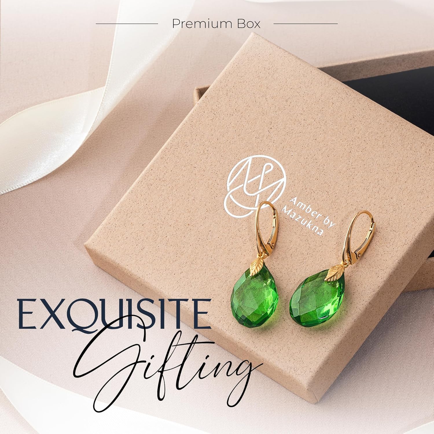 Leverback Dangle Earrings for Women – Gold-Plated 925 Silver Drop Earrings with Natural Green Baltic Amber Piece, Lightweight Jewelry with Secure Closure for Everyday Elegance