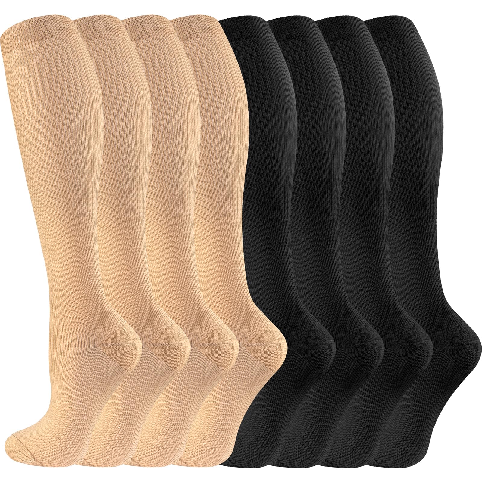 bropite Compression Socks for Women & Men 8 Pairs Circulation-Compression Socks 20-30 mmhg-Best for Running,Nurse,Travel,Yoga