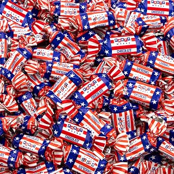 Patriotic Candy, Red White and Blue Candy Individually Wrapped, 1 Lb Bag