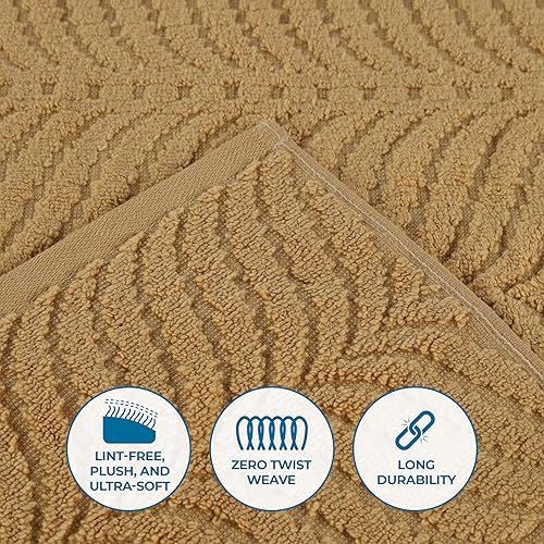 Miniatura 20 de Superior Juego de toallas surtidas de algodón Chevron de 6 piezas, cero torsión, secado rápido, artículos esenciales para el hogar, ducha, spa,
