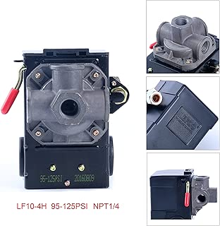 Lefoo Quality Air Compressor Pressure Switch Control 95-125 PSI 4 Port w/Unloader LF10-4H-1-NPT1/4-95-125 - coolthings.us