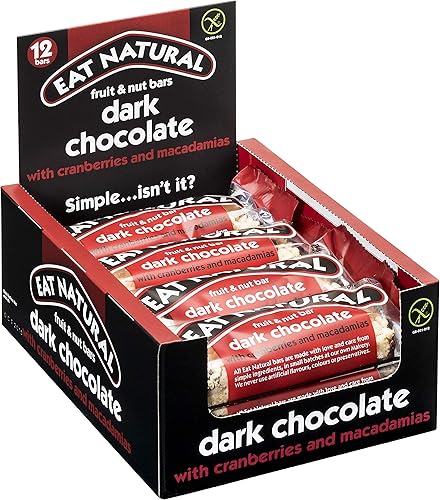 Eat Natural - Barra de Frutas y Nueces - Chocolate Negro con Arándanos y Macadamias - 1.59 oz