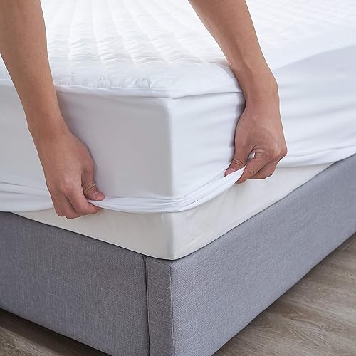 Miniatura 8 de Elif - Protector de colchón tamaño Queen, impermeable, acolchado, bolsillo profundo, suave y cómodo, transpirable, sin vinilo (Queen)