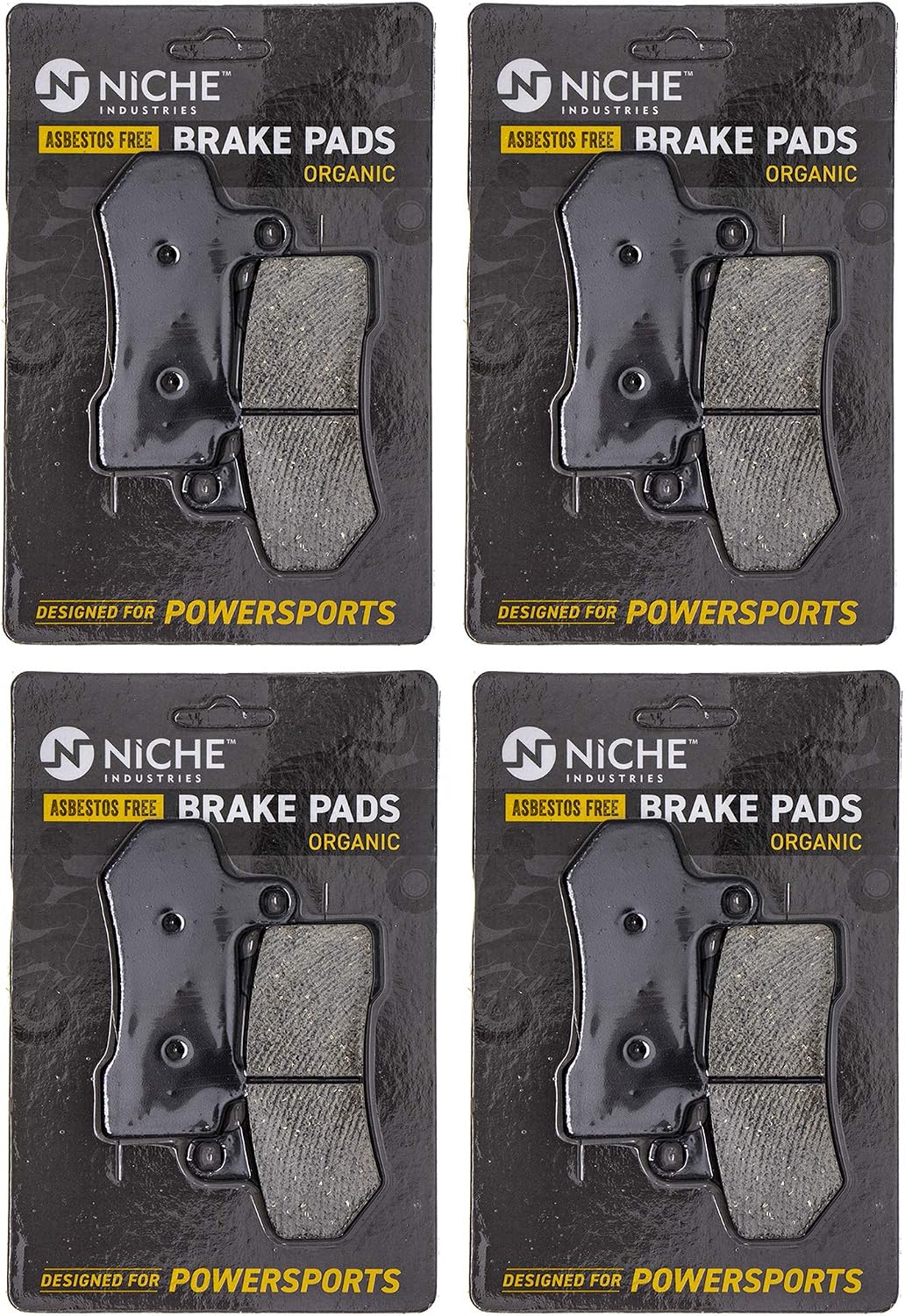 NICHE Brake Pad Set for Harley Davidson Street Rod Glide Road King Front 41854-08 Alloy Steel Rear Organic (Pack of 2)