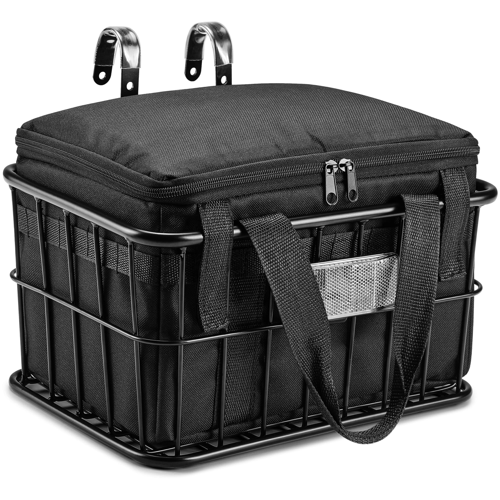 Photo 1 of CDYWD Bike Basket Front with Removable Liner Bag, Large Bicycle Front Basket for Men Women, Heavy Duty Metal Bike Cargo Basket for Adult Bikes, Ebike, Electric Bike, Mountain Bike, City Bike, Cruiser